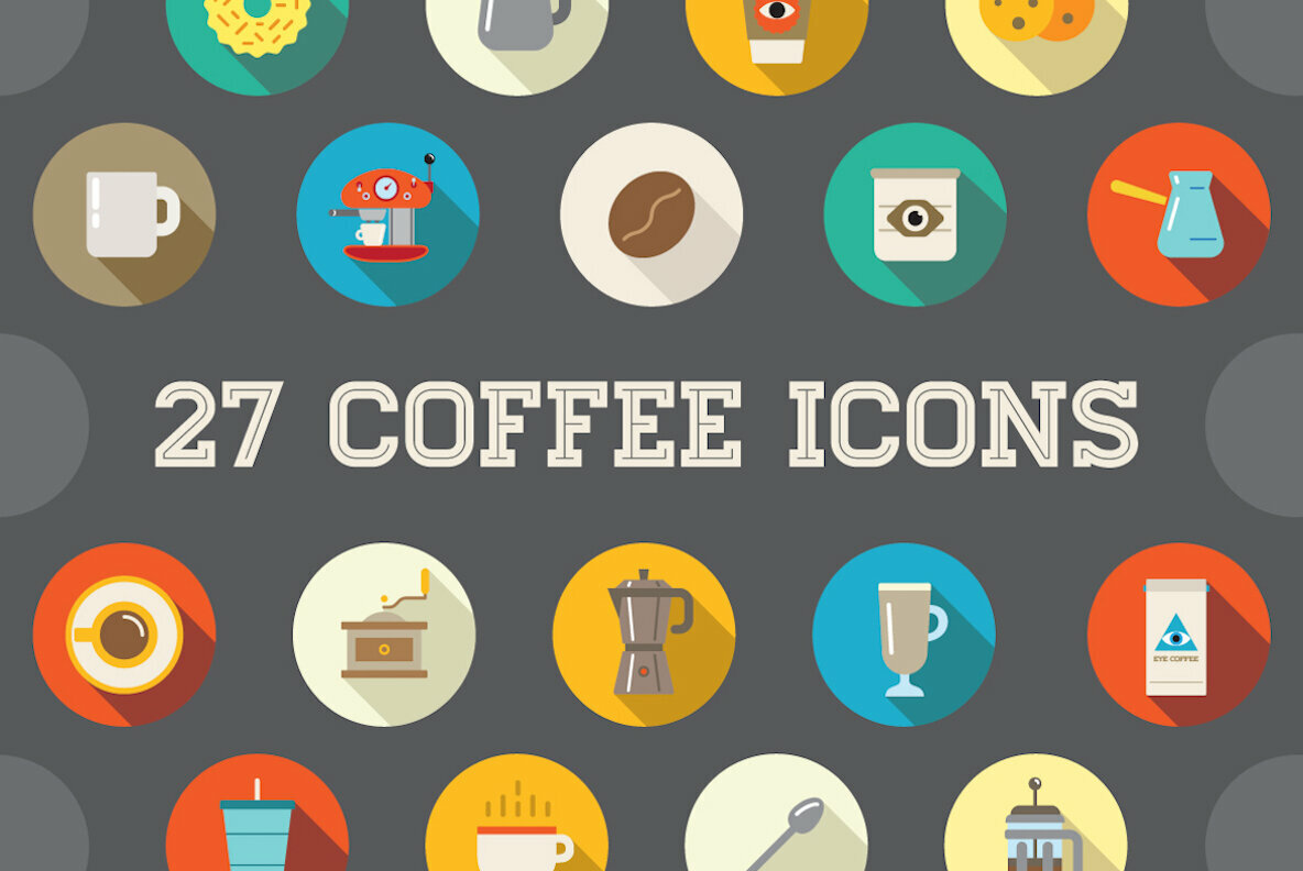 Awesome 27 Flat Vector Coffee Icons 5