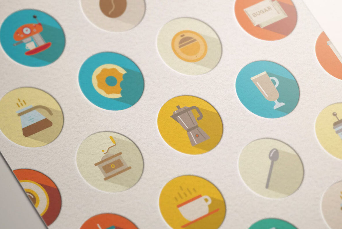 Awesome 27 Flat Vector Coffee Icons 6