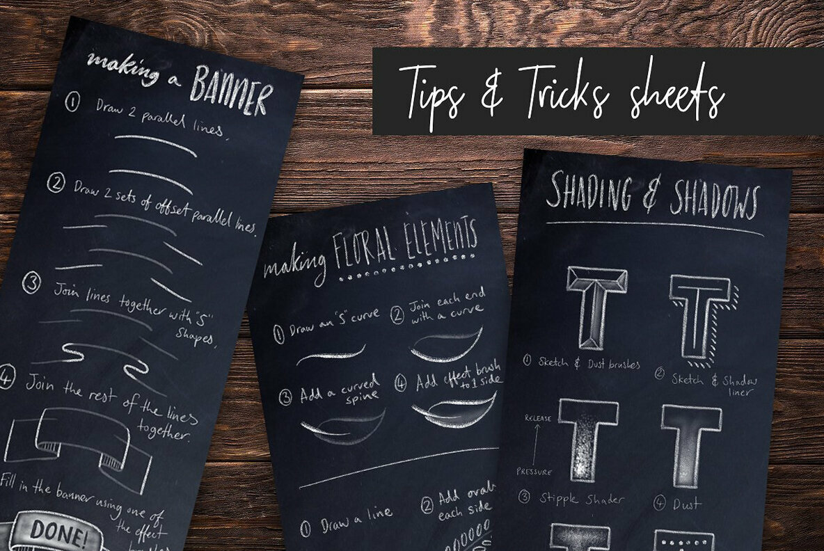 Chalk Dust Procreate Lettering Kit Chalk Dust Procreate Lettering Kit