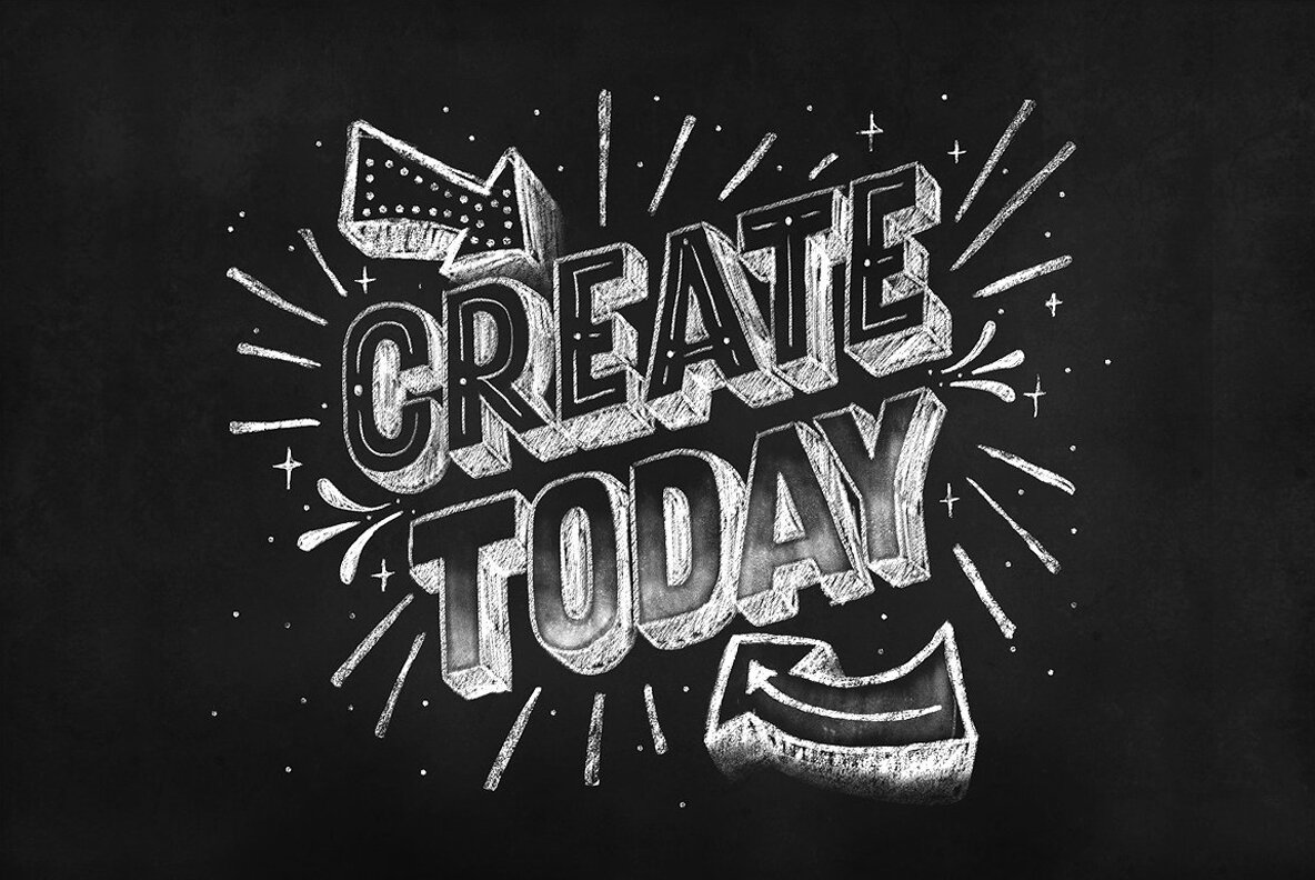 Chalk Dust Procreate Lettering Kit Chalk Dust Procreate Lettering Kit