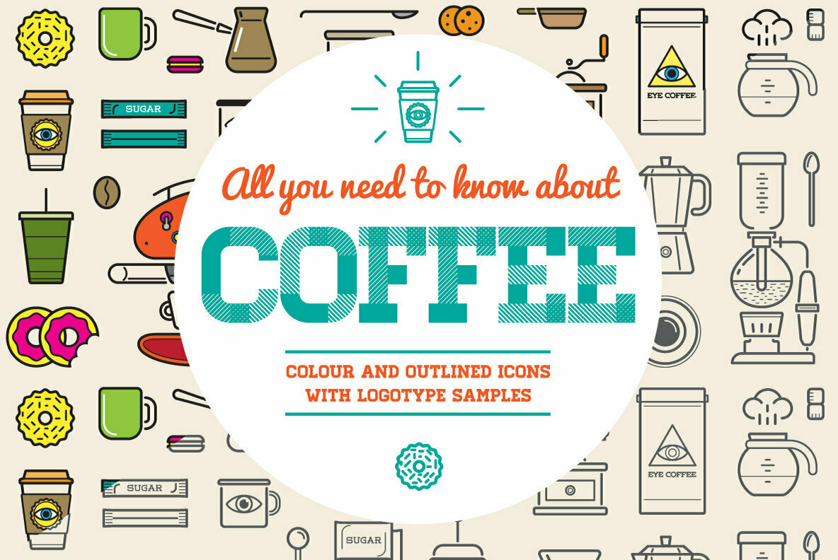 Awesome Coffee Icons and Logotype Set 1