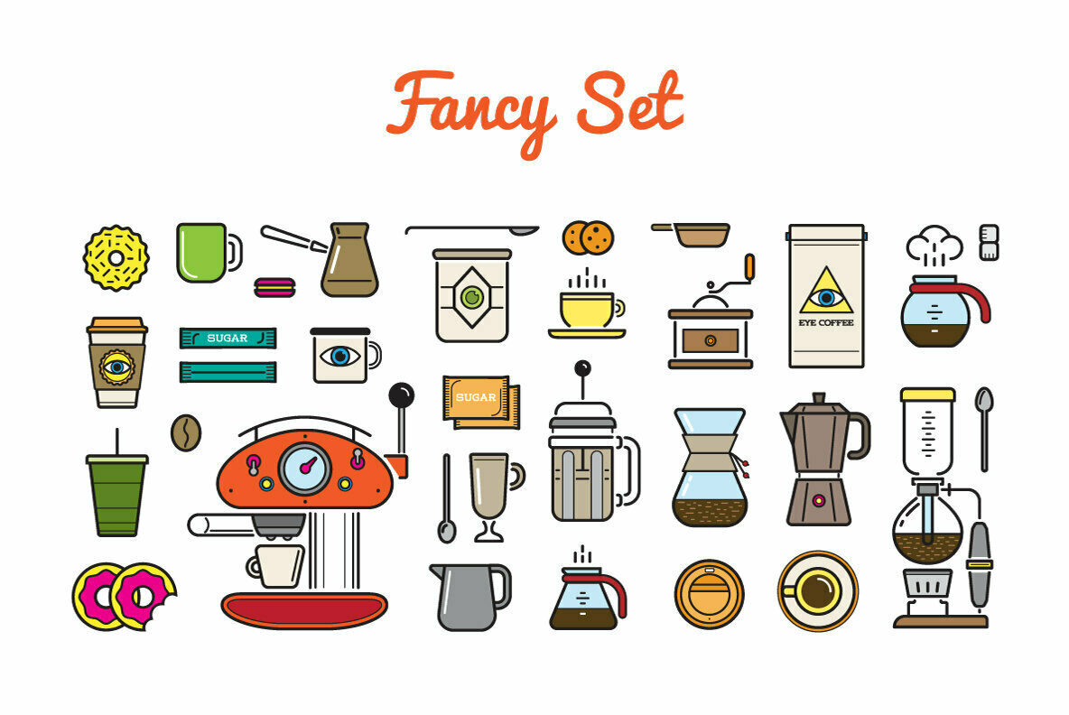 Awesome Coffee Icons and Logotype Set 2