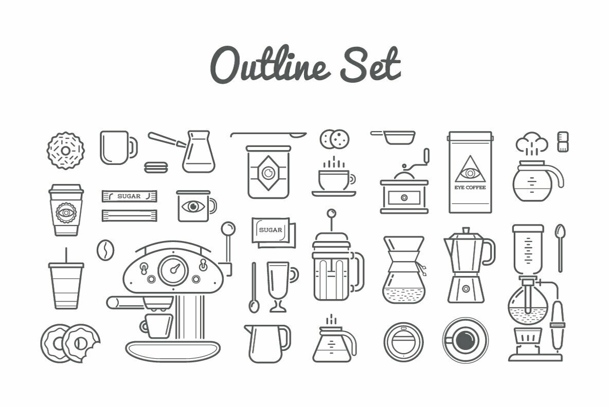 Awesome Coffee Icons and Logotype Set 3