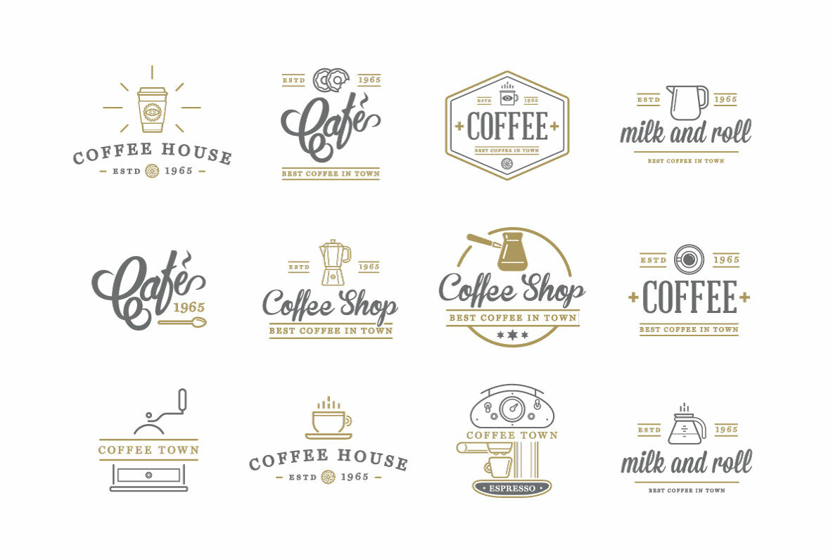 Awesome Coffee Icons and Logotype Set 4