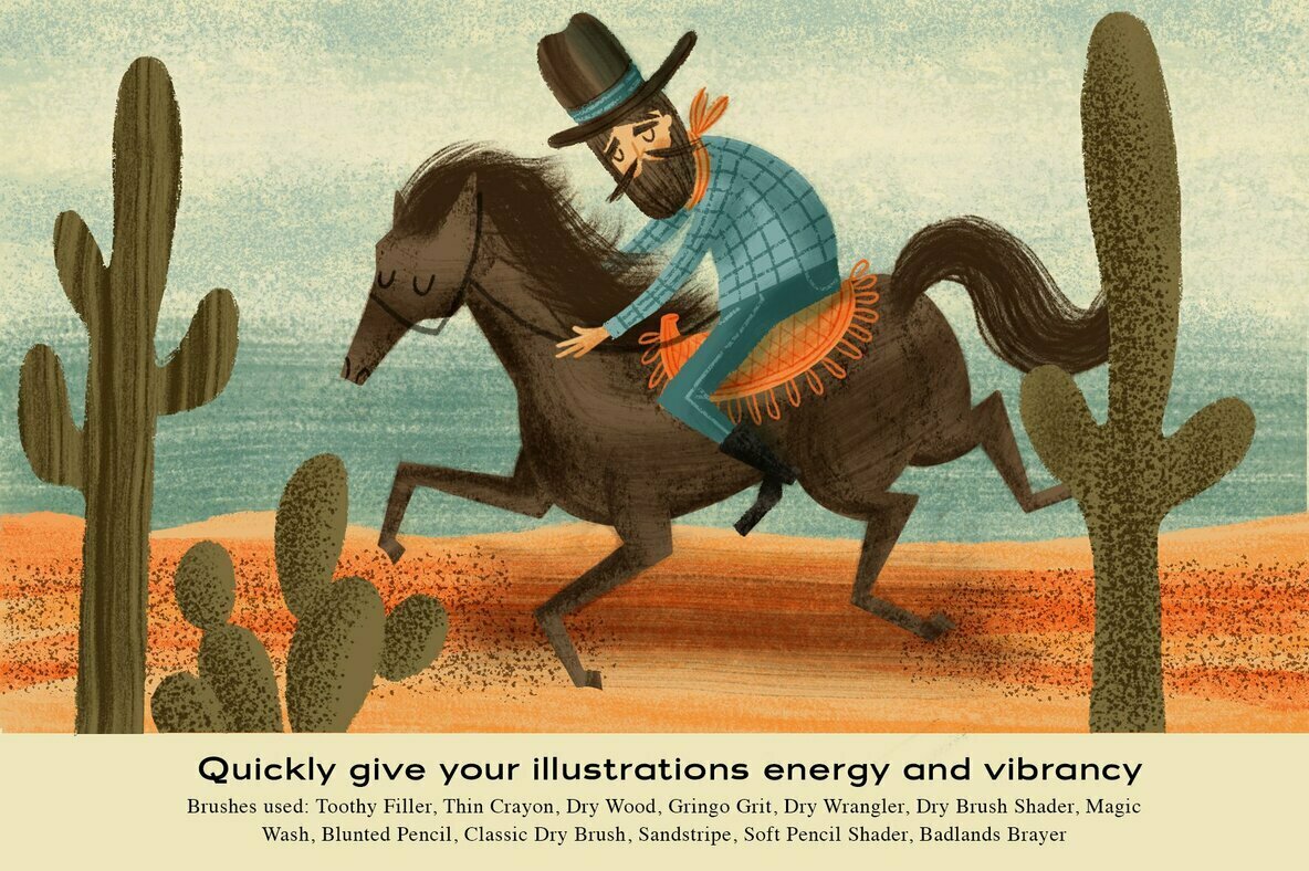The Dry Brush Pack for Procreate The Dry Brush Pack for Procreate
