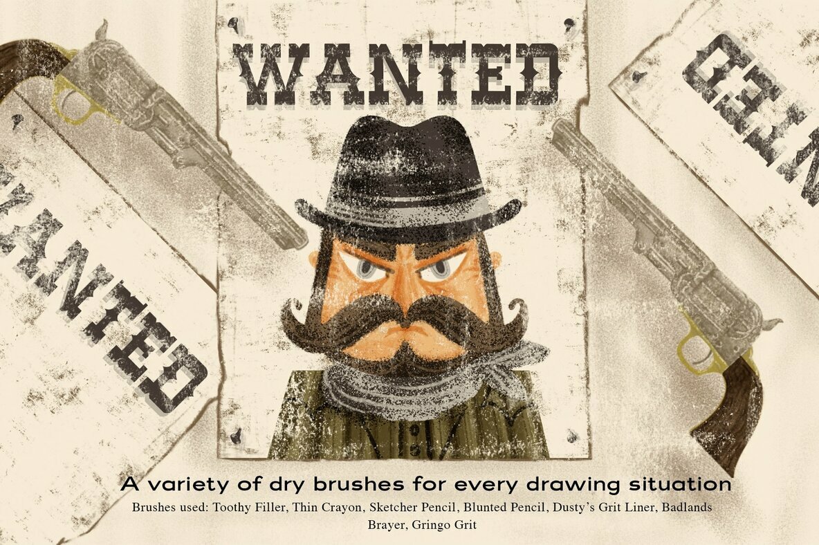 The Dry Brush Pack for Procreate The Dry Brush Pack for Procreate
