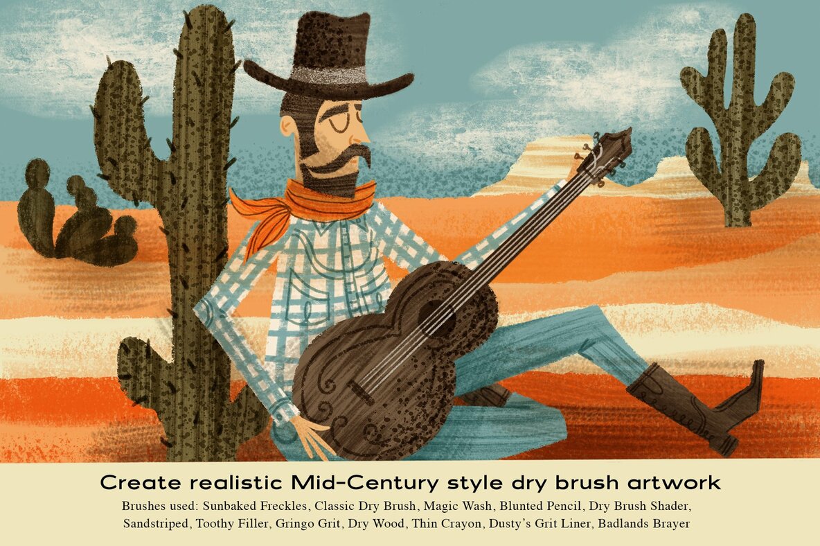 The Dry Brush Pack for Procreate The Dry Brush Pack for Procreate