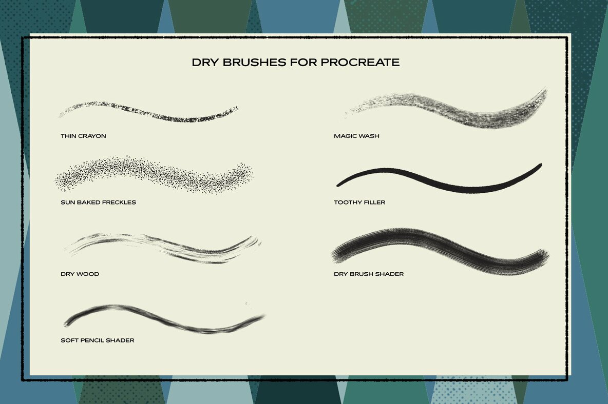 The Dry Brush Pack for Procreate The Dry Brush Pack for Procreate