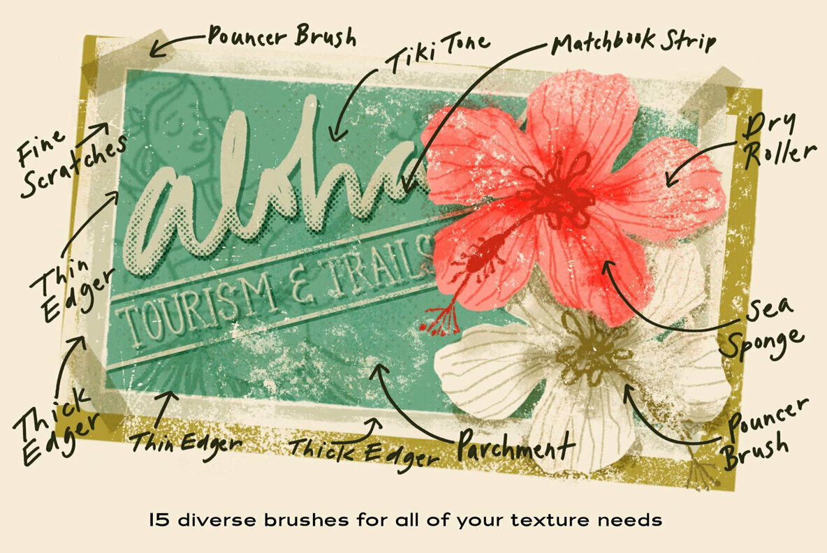 The Texture Brush Pack for Procreate The Texture Brush Pack for Procreate