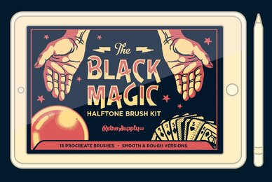 Black Magic Halftones   Halftone Brushes for Procreate