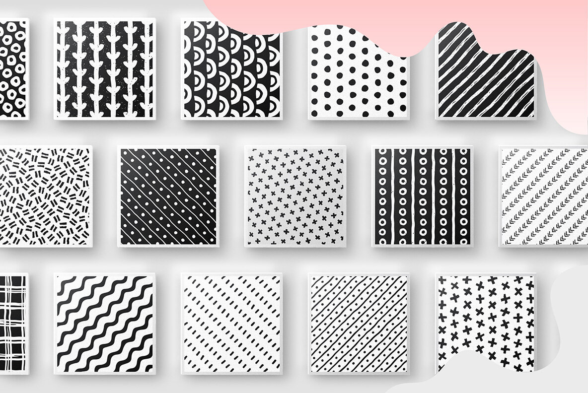 100 Hand drawn Seamless Patterns Collection 24