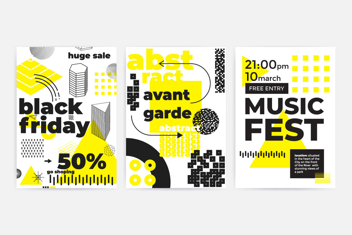 206 Vector Shapes   Posters Set 12