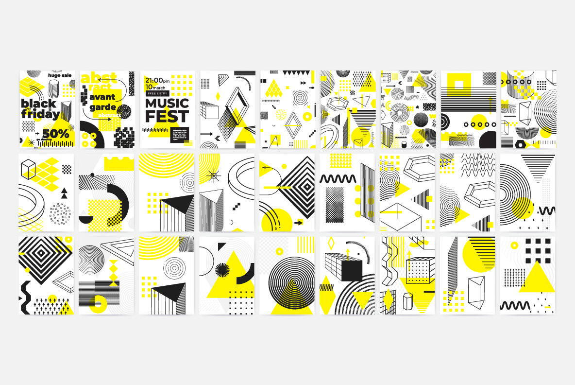 206 Vector Shapes   Posters Set 21