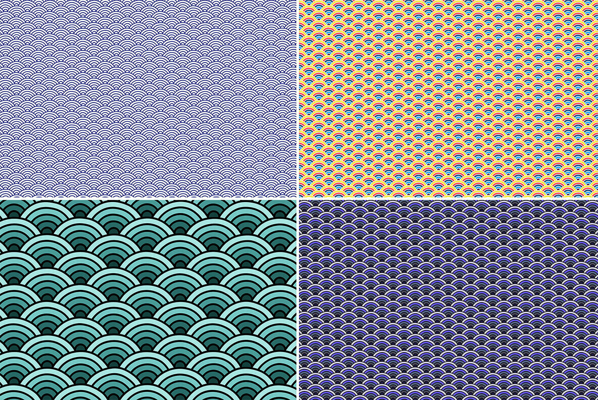 20 Seigaiha Pattern Backgrounds 2