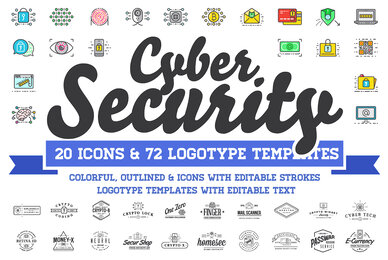 Cyber Security Logos and Icons Set