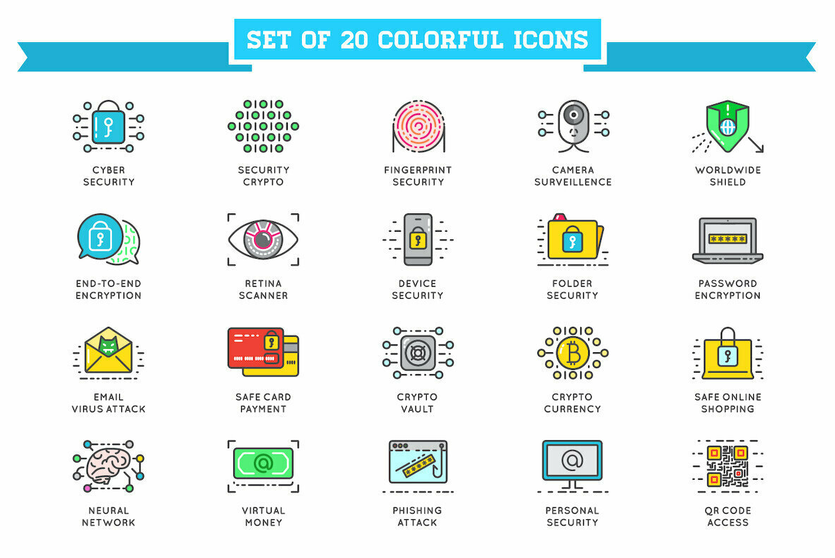 Cyber Security Logos and Icons Set 2