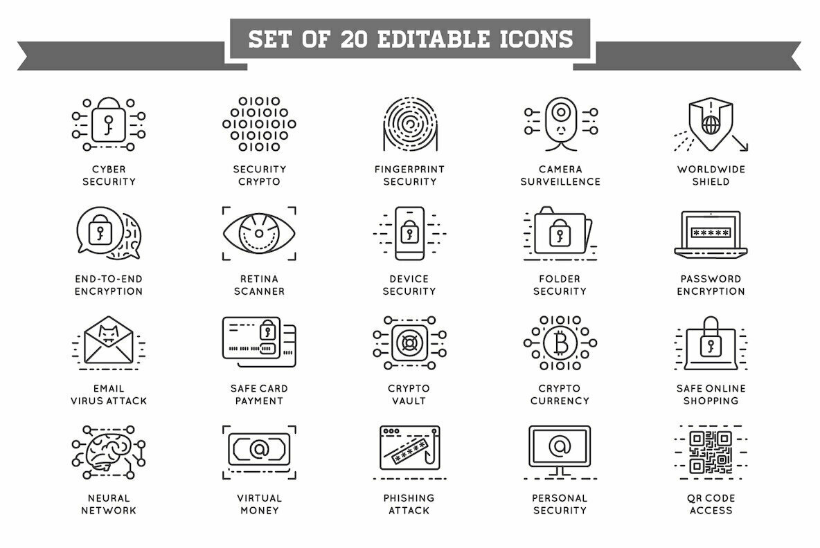 Cyber Security Logos and Icons Set 3