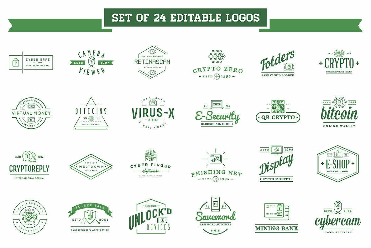 Cyber Security Logos and Icons Set 5