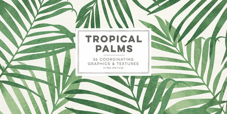 Tropical Palms Digital Graphics