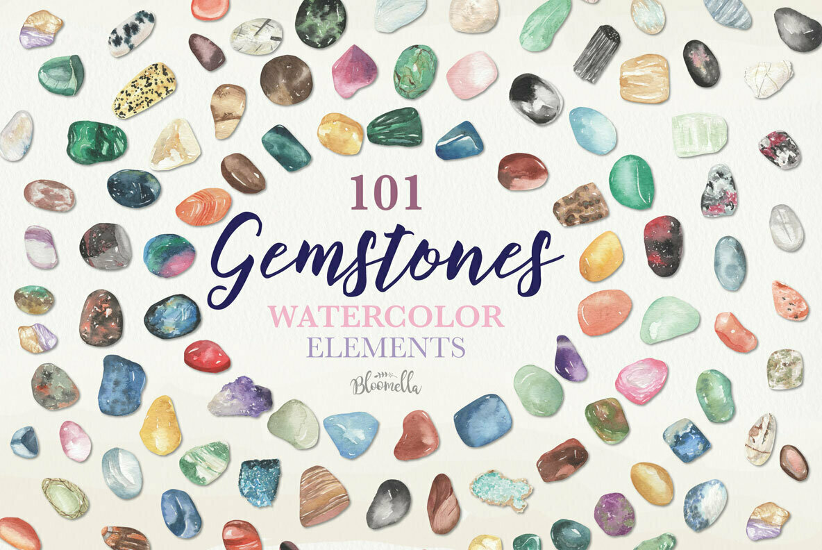 Gemstones Watercolor Package 1