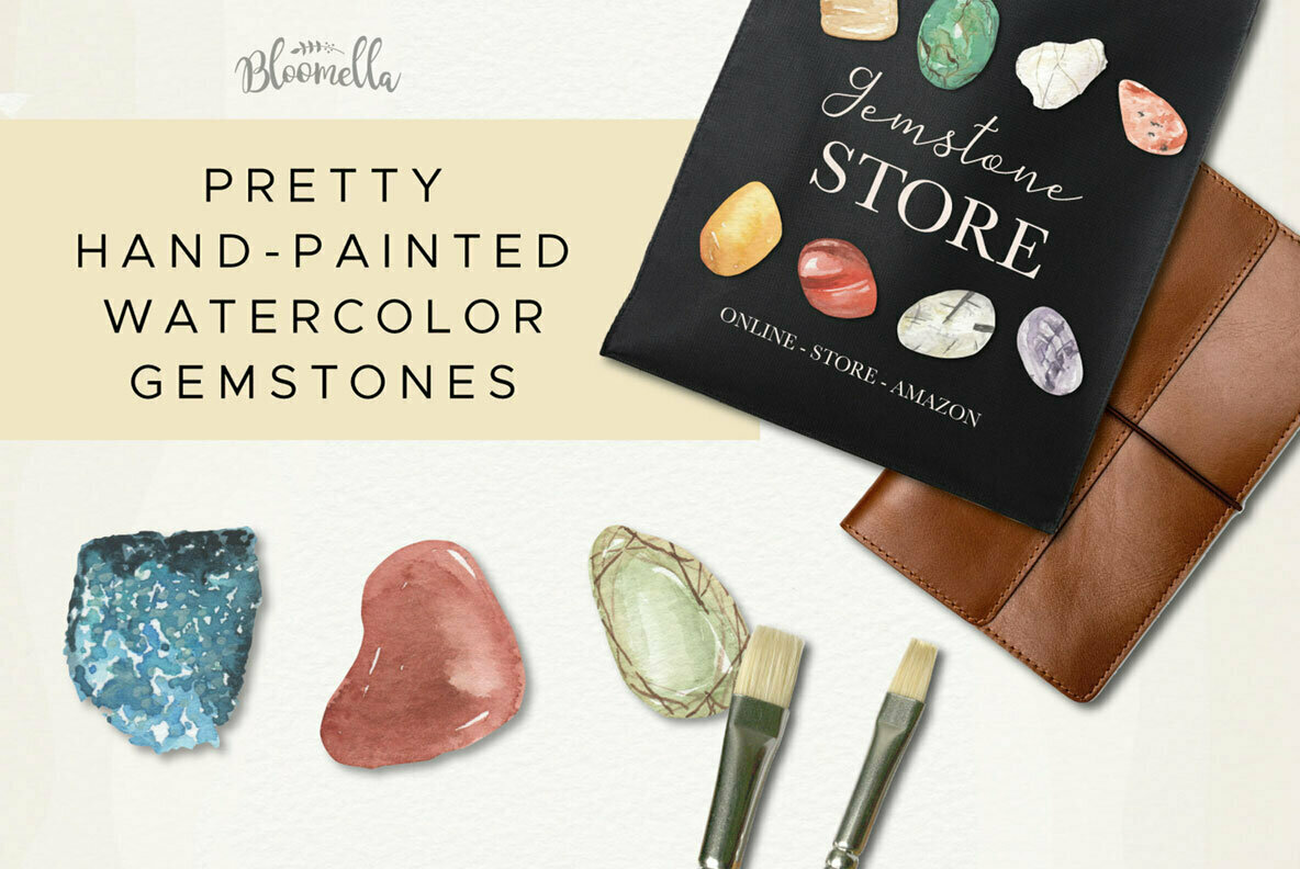 Gemstones Watercolor Package 3