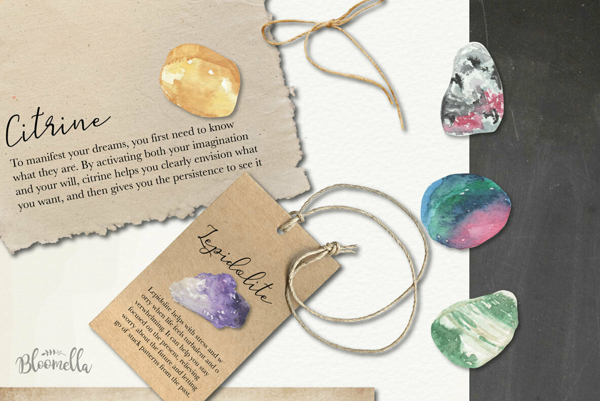 Gemstones Watercolor Package 5