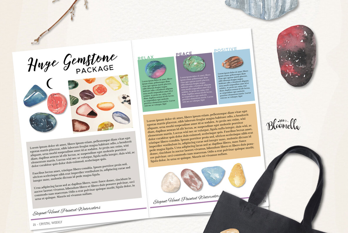 Gemstones Watercolor Package 6