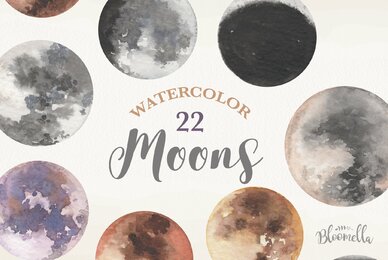 Moons Watercolor Package