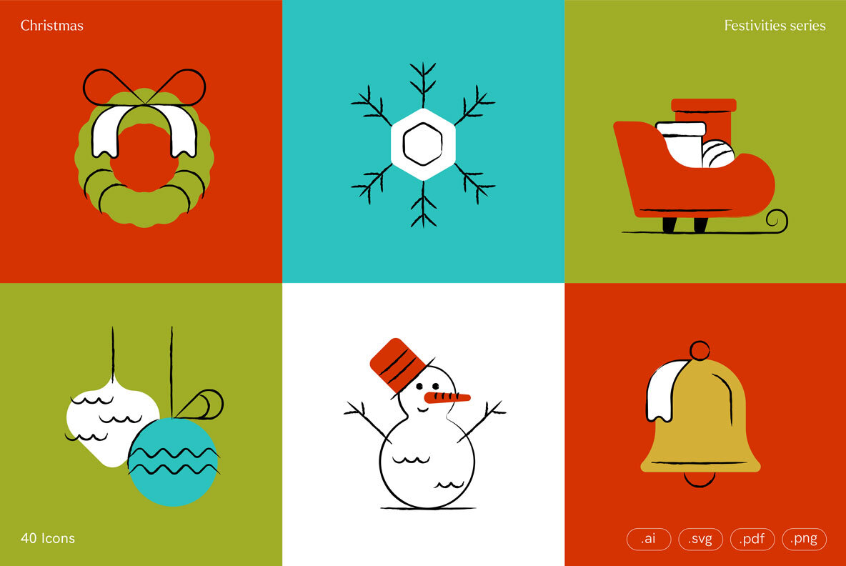Christmas Festivities Icons Christmas Festivities Icons