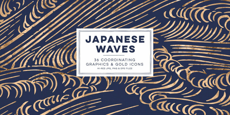 Japanese Waves   Golden Icons