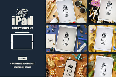 iPad PSD Mockup Template Set