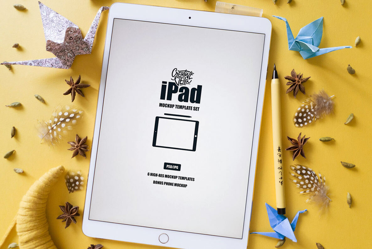 iPad PSD Mockup Template Set