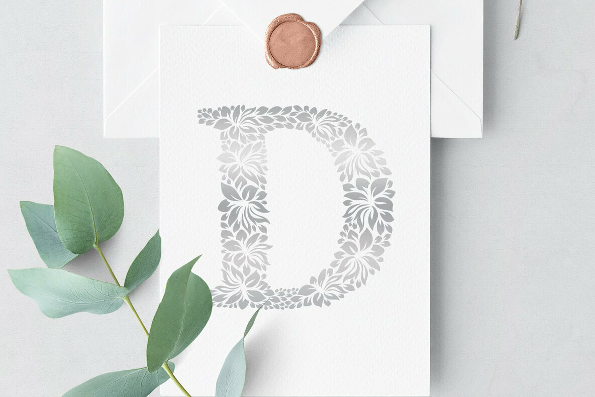 Letter D Floral Logo Template Letter D Floral Logo Template