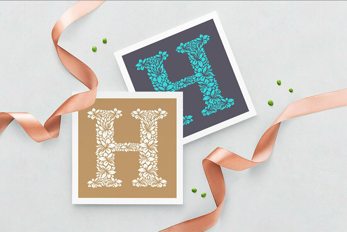 Letter H Floral Logo Template Letter H Floral Logo Template
