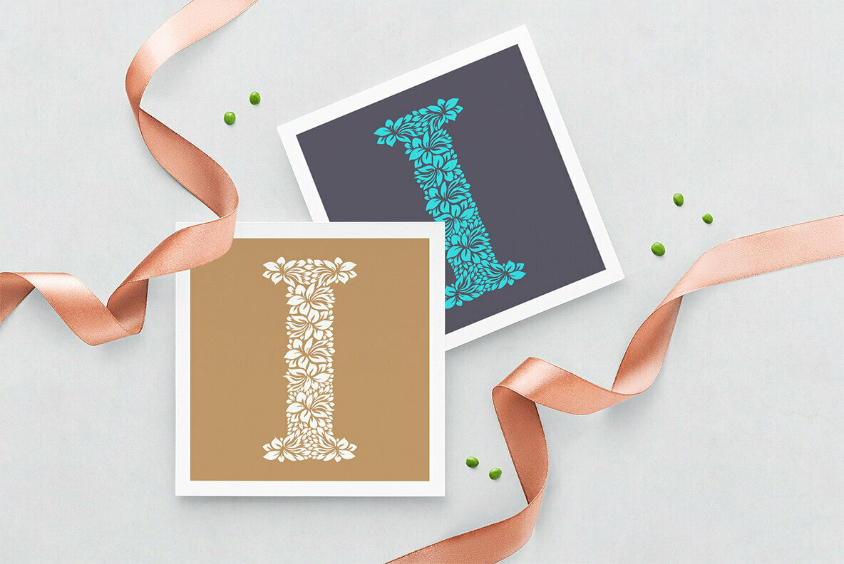 Letter I Floral Logo Template Letter I Floral Logo Template