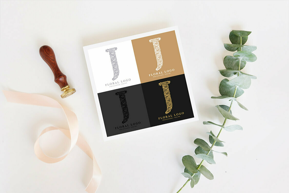 Letter J Floral Logo Template Letter J Floral Logo Template