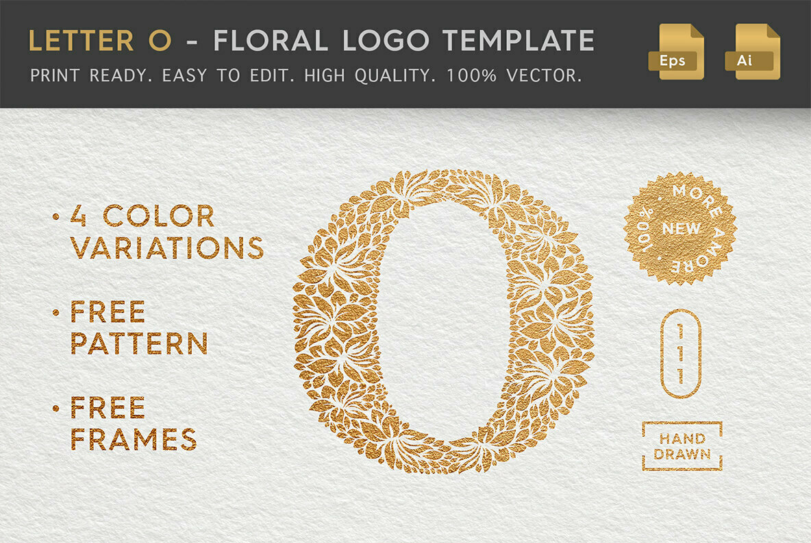 Letter O Floral Logo Template Letter O Floral Logo Template