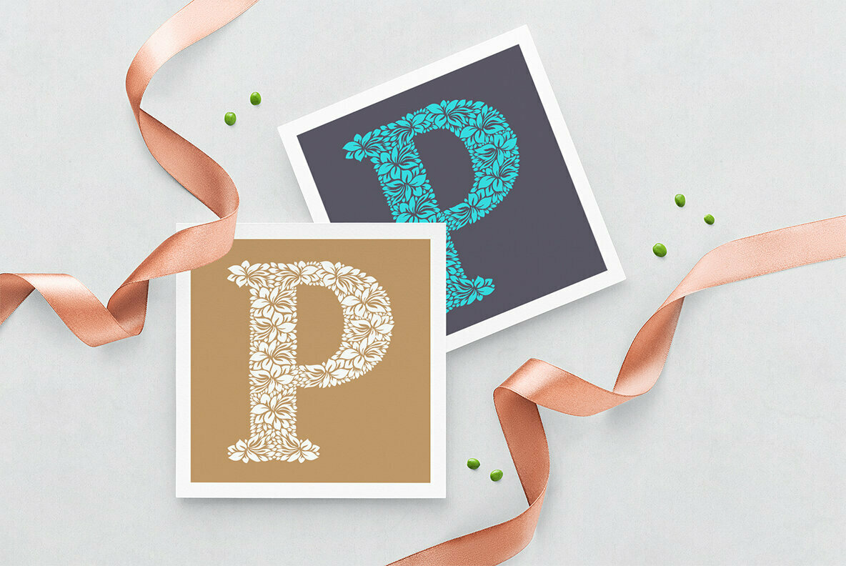 Letter P Floral Logo Template Letter P Floral Logo Template