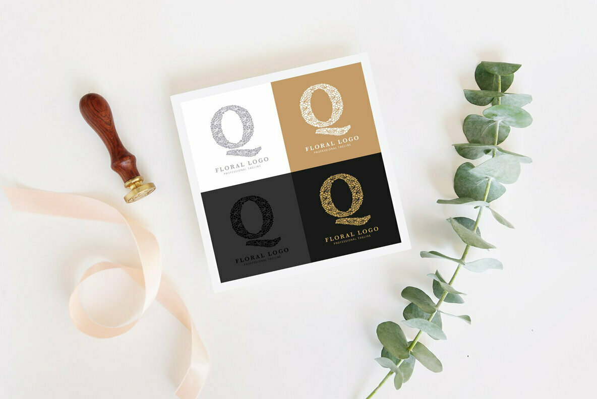 Letter Q Floral Logo Template Letter Q Floral Logo Template