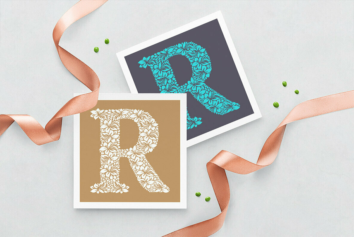 Letter R Floral Logo Template Letter R Floral Logo Template