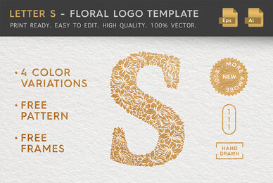 Letter S   Floral Logo Template