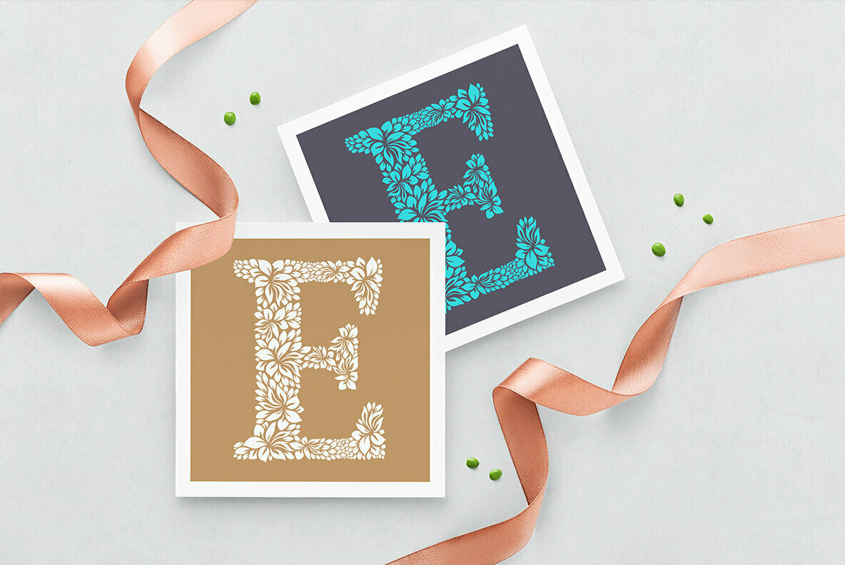 Letter E   Floral Logo Template 3