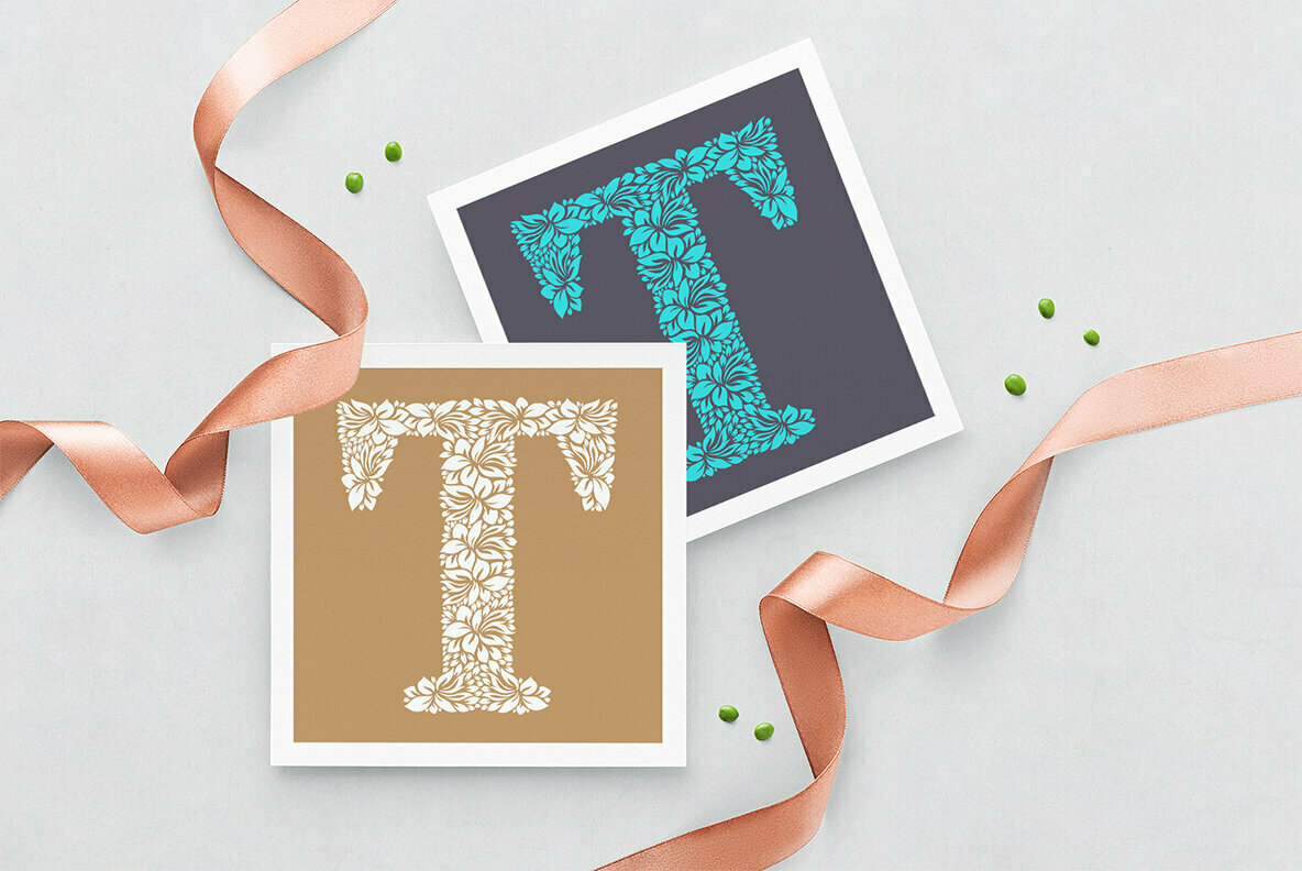 Letter T Floral Logo Template Letter T Floral Logo Template