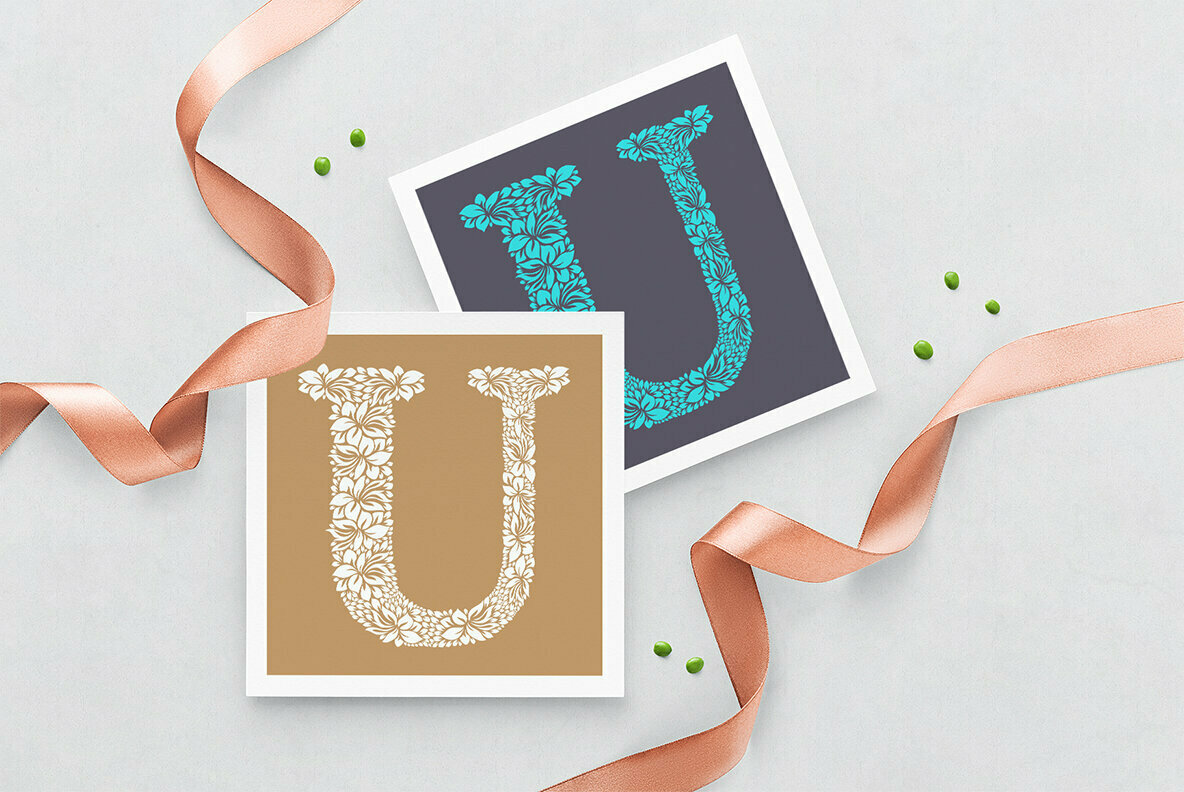 Letter U Floral Logo Template Letter U Floral Logo Template