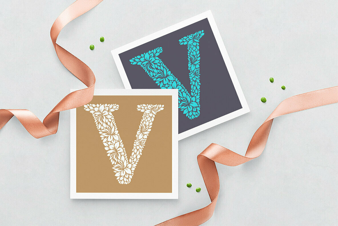 Letter V Floral Logo Template Letter V Floral Logo Template