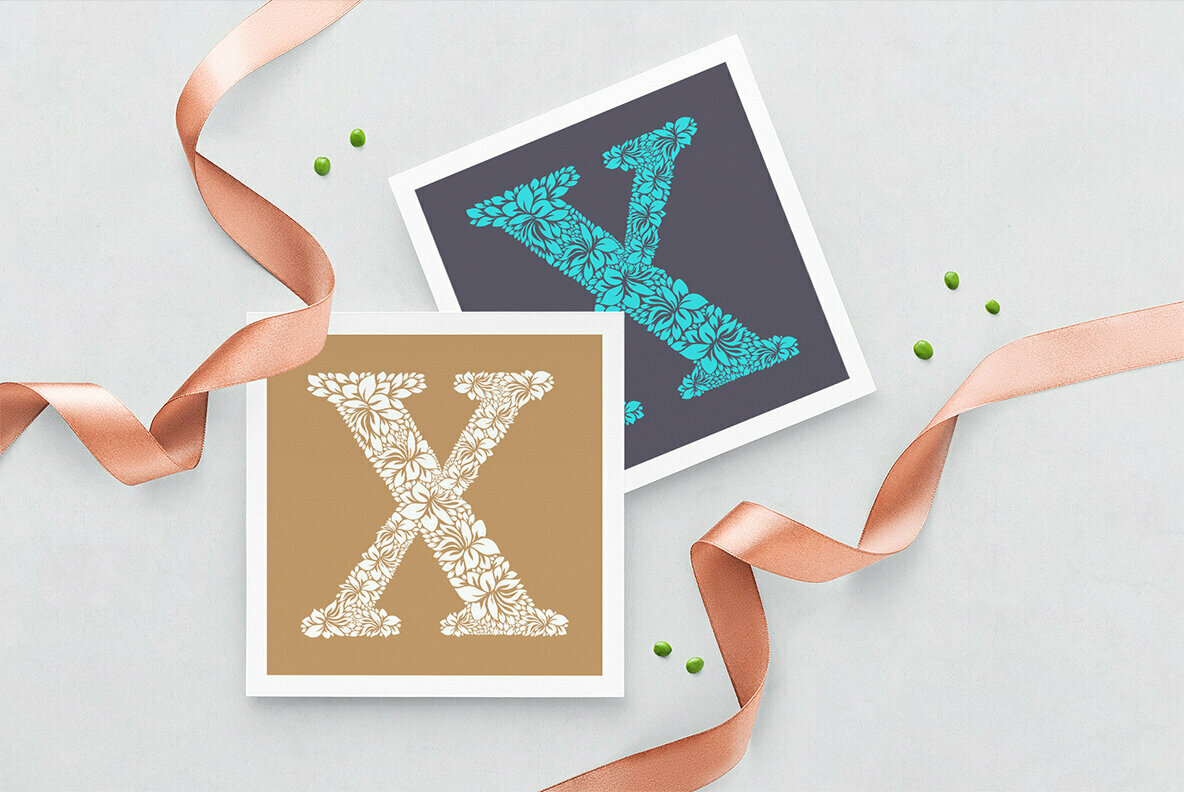 Letter X   Floral Logo Template 3