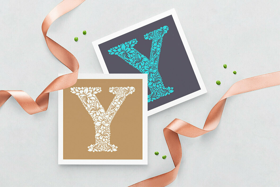 Letter Y   Floral Logo Template 3