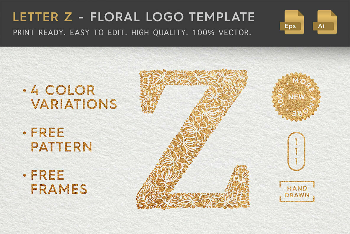 Letter Z Floral Logo Template Letter Z Floral Logo Template