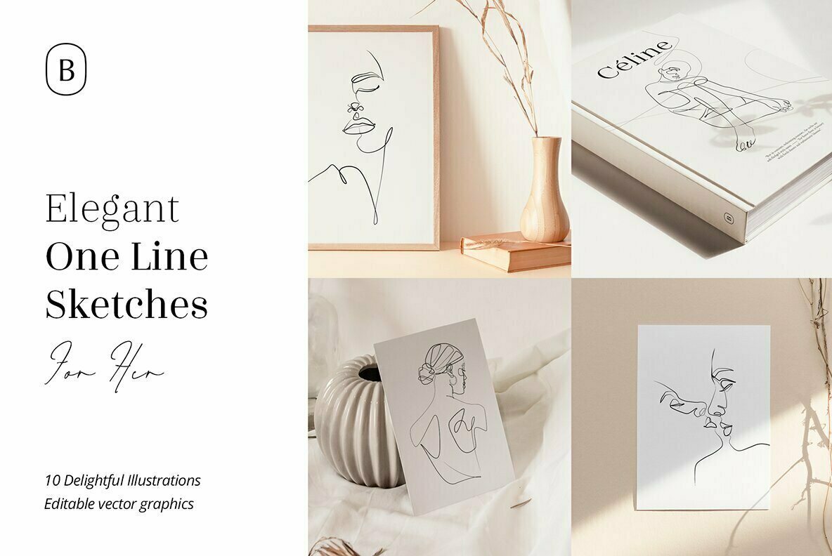 Elegant One Line Sketches Elegant One Line Sketches