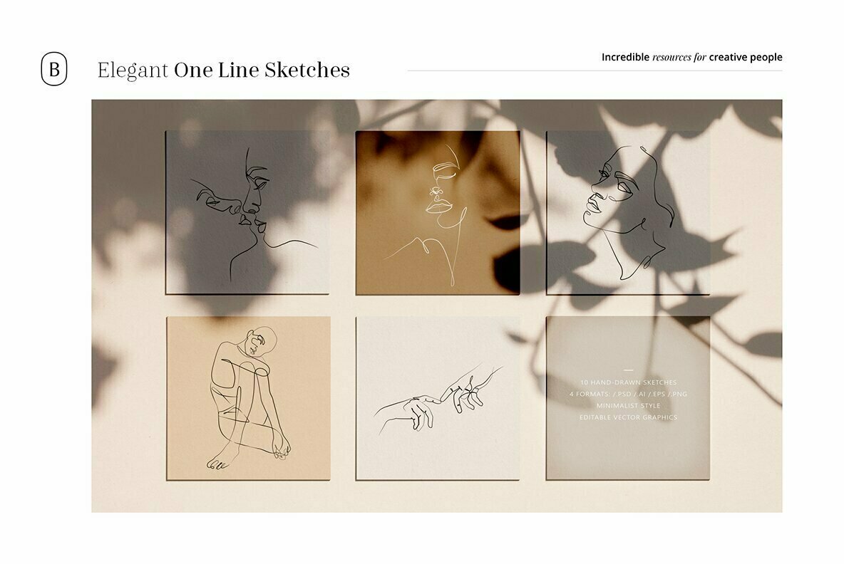 Elegant One Line Sketches Elegant One Line Sketches